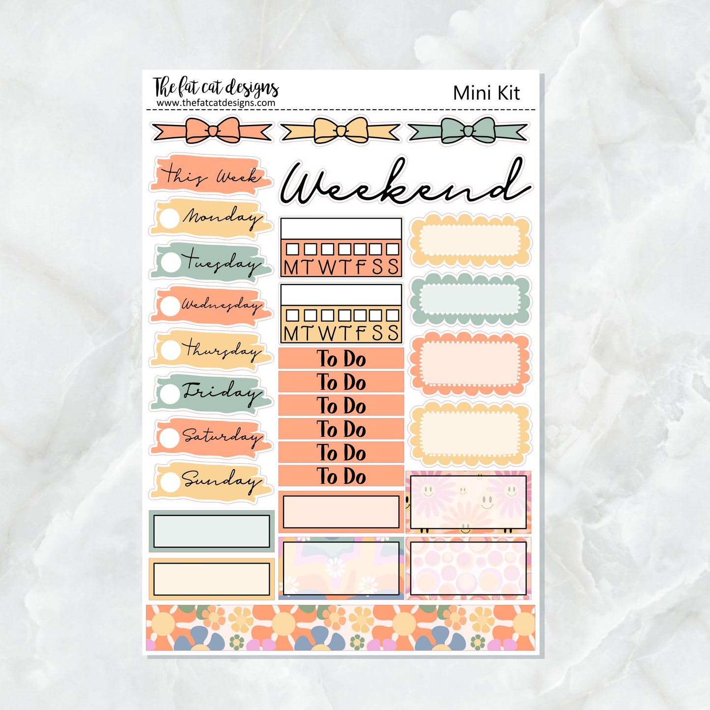 Groovy Days Mini Planner Sticker Kit for the Printpression B6 Erin Condren Travelers Notebooks