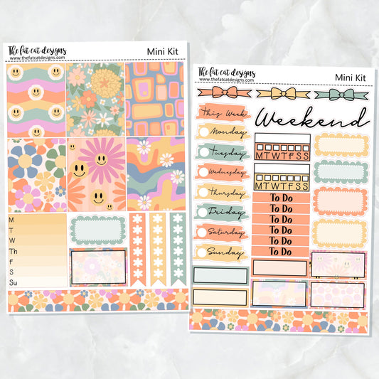 Groovy Days Mini Planner Sticker Kit for the Printpression B6 Erin Condren Travelers Notebooks