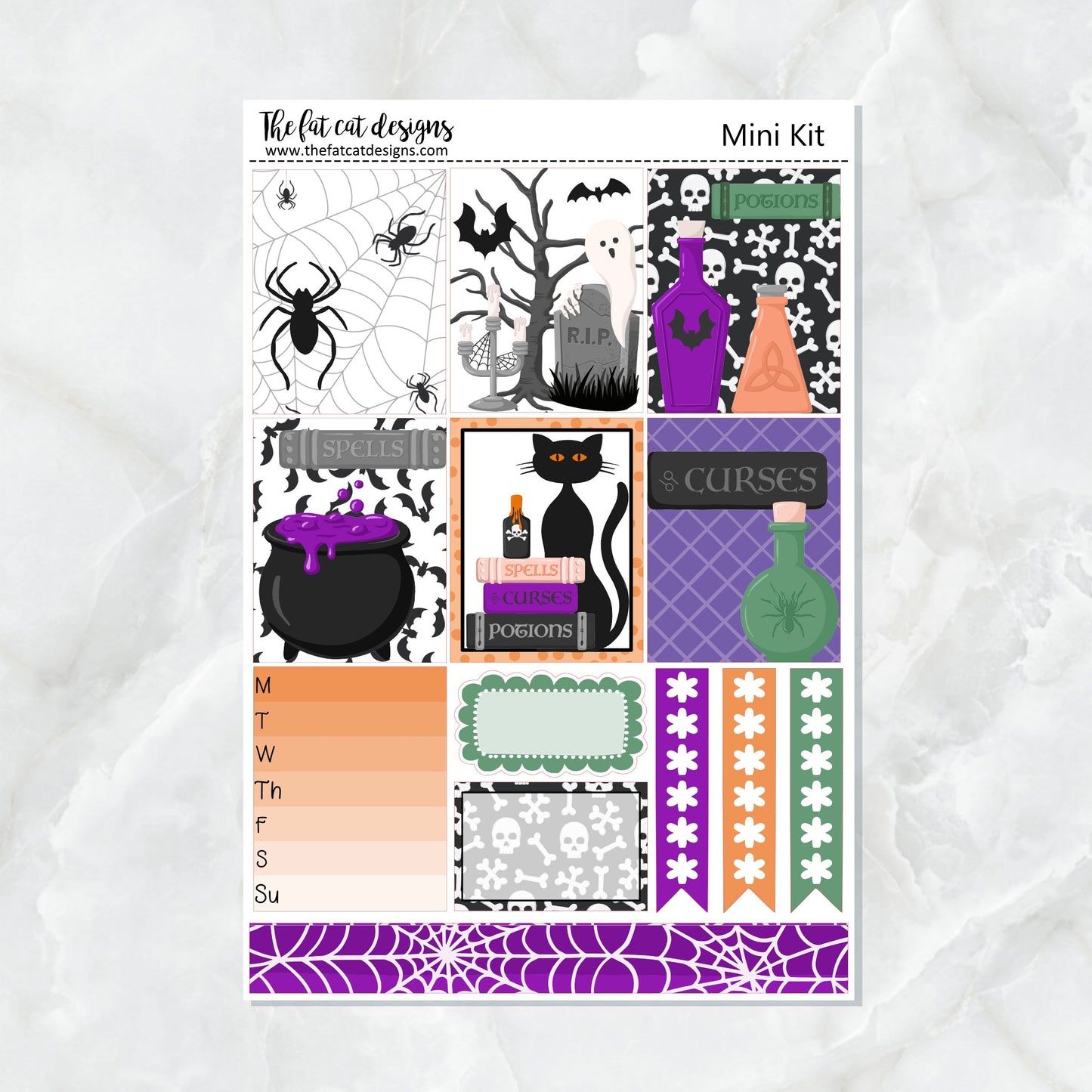 Halloween Curses Spells and Potions Planner Stickers Mini Kit Printpression B6