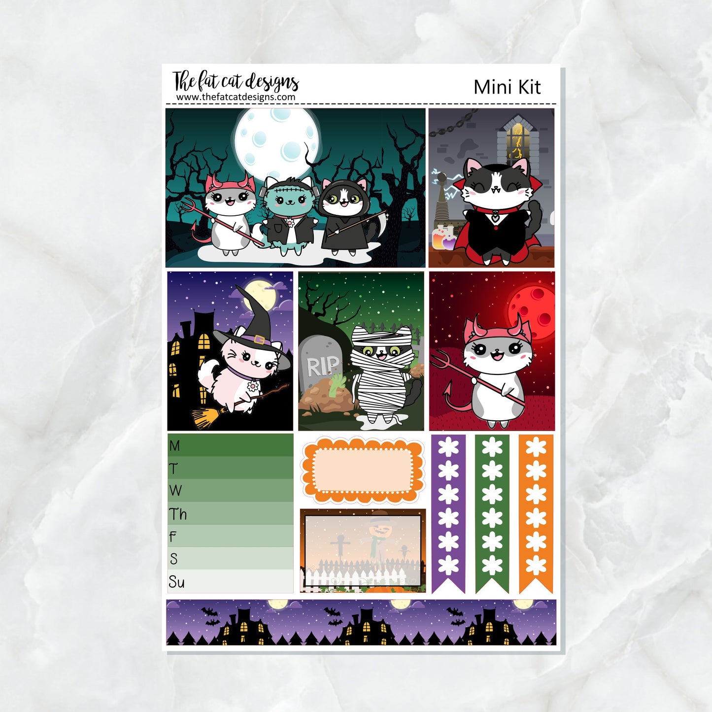 Halloween Night with Flora Lily and Bud Planner Stickers Mini Kit Printpression B6
