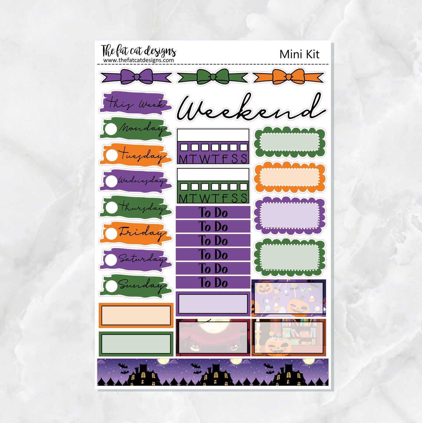 Halloween Night with Flora Lily and Bud Planner Stickers Mini Kit Printpression B6