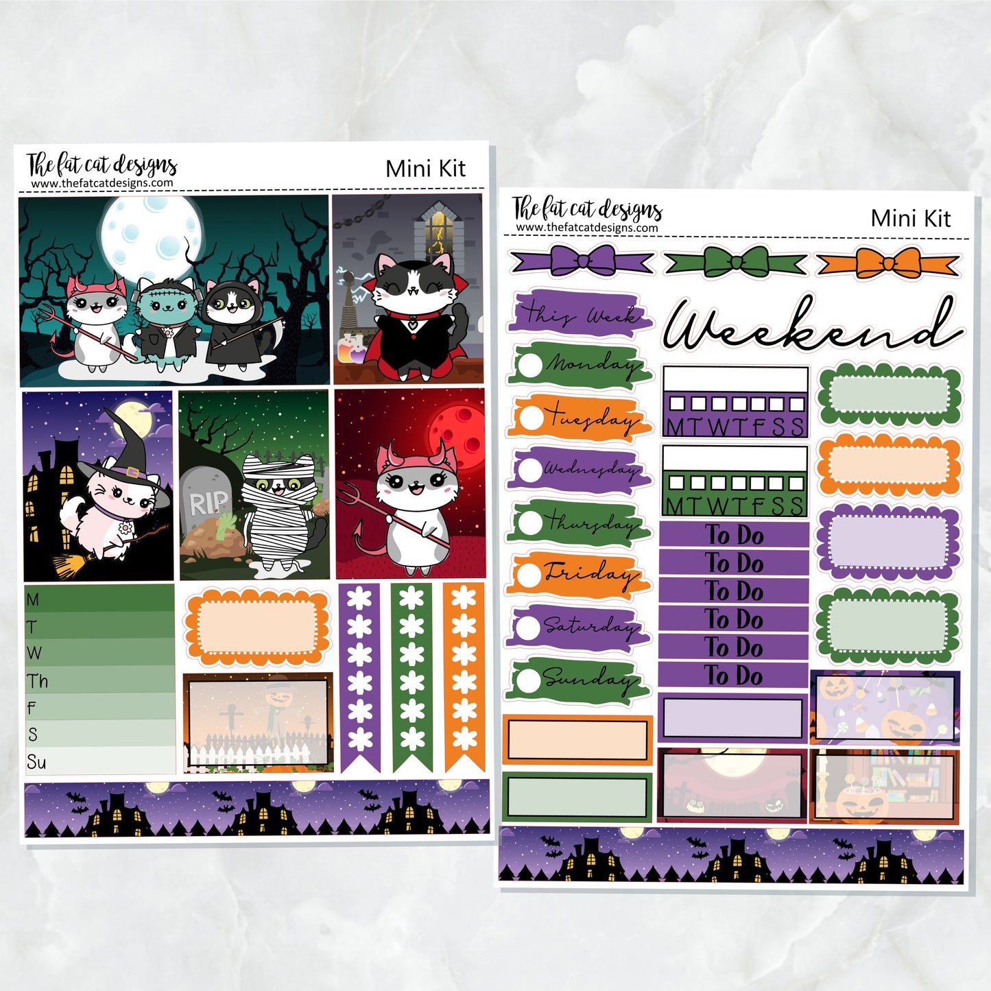 Halloween Night with Flora Lily and Bud Planner Stickers Mini Kit Printpression B6