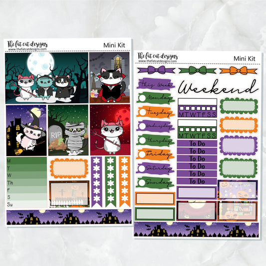 Halloween Night with Flora Lily and Bud Planner Stickers Mini Kit Printpression B6
