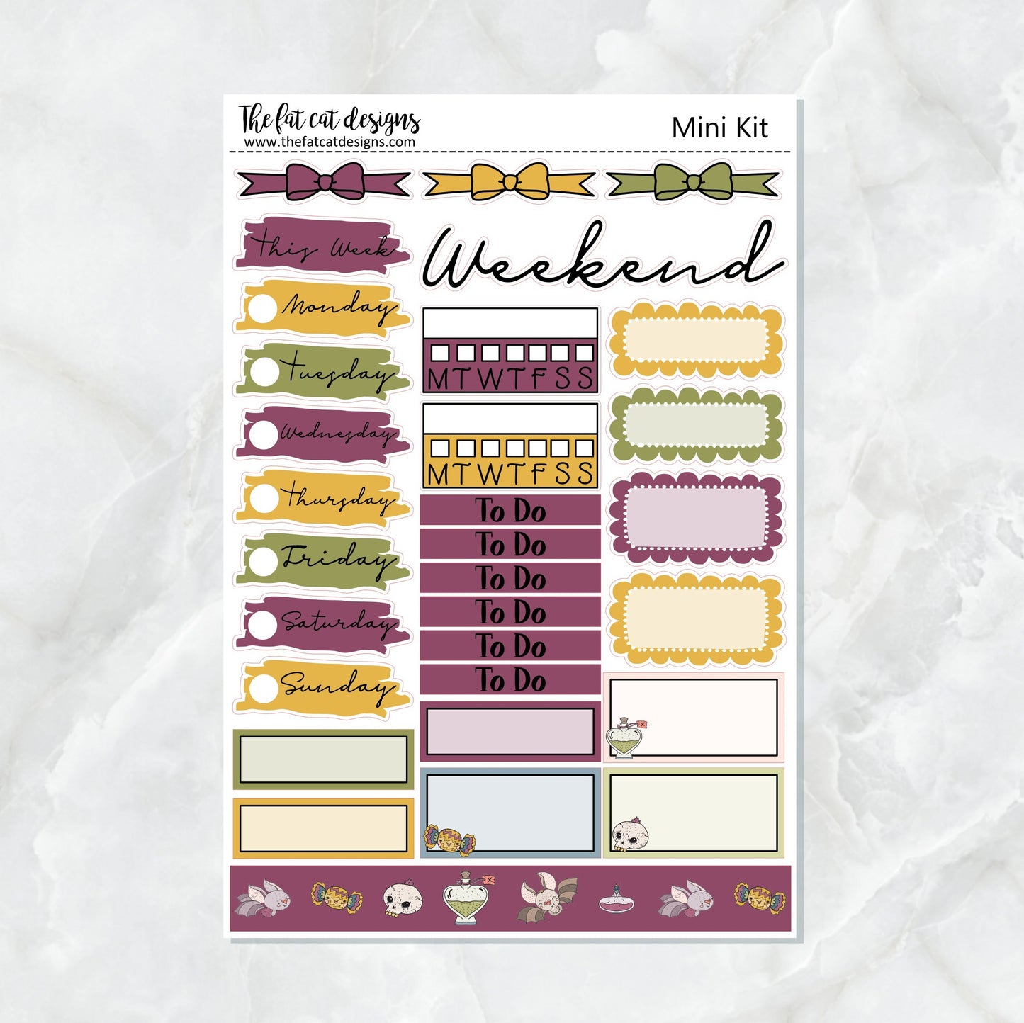 Cute Halloween Witches Planner Stickers Mini Kit Printpression B6