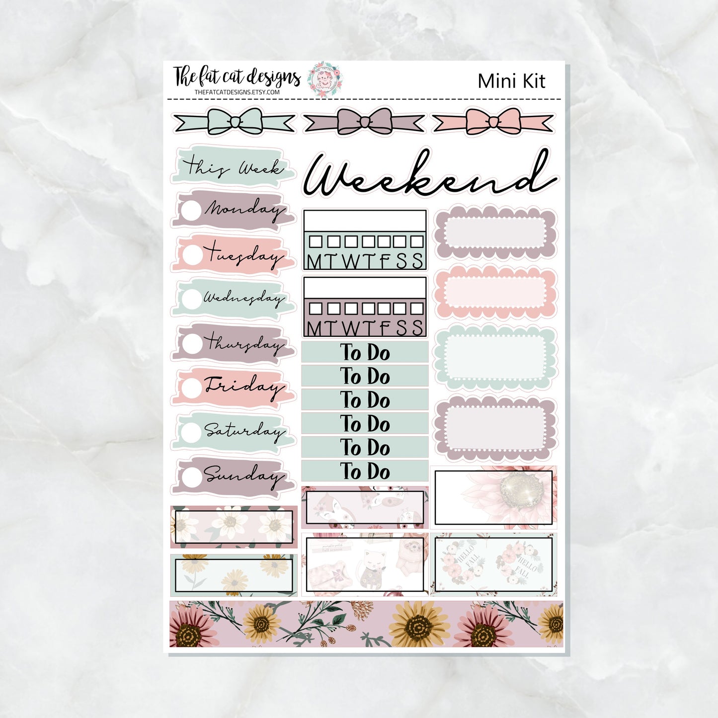 Hello Fall Mini Planner Sticker Kit for the Printpression B6 Travelers Notebooks