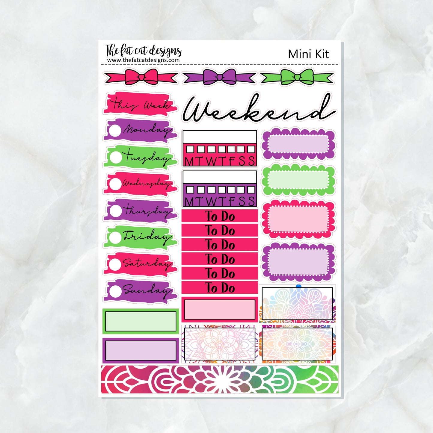 Mandala Rainbows Planner Stickers Mini Kit Printpression B6