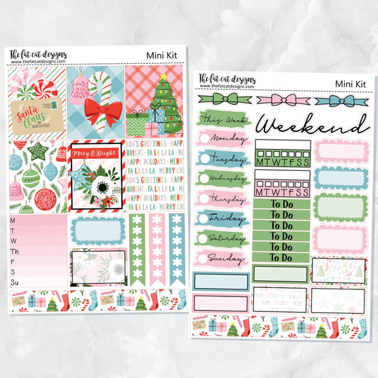 Merry and Bright Christmas Planner Stickers Mini Kit Printpression B6