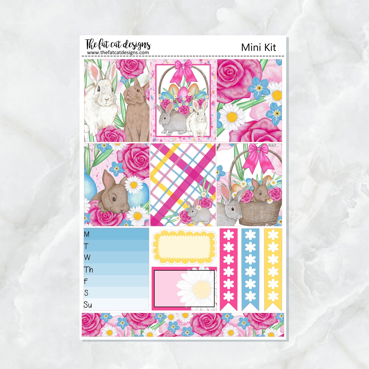 Spring Bunnies Planner Sticker Kit for the Printpression B6