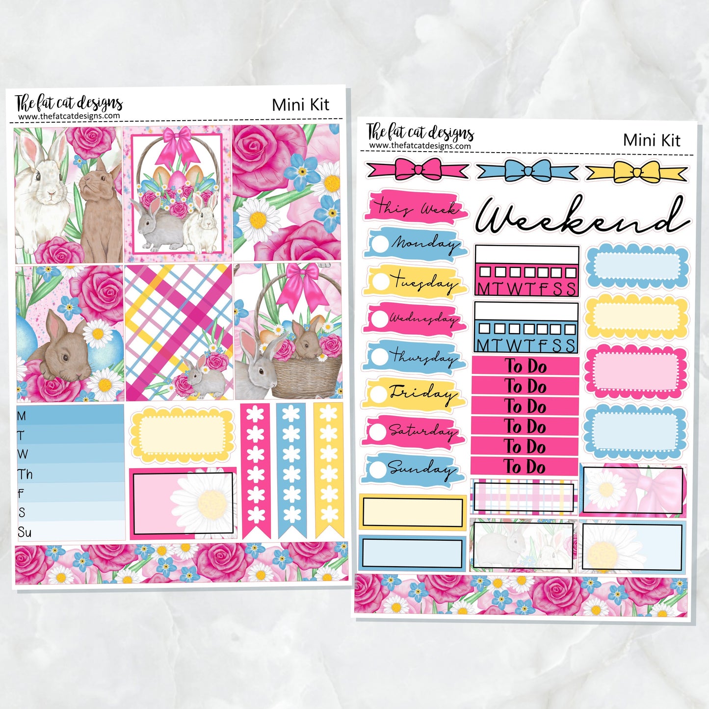 Spring Bunnies Planner Sticker Kit for the Printpression B6