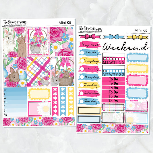 Spring Bunnies Planner Sticker Kit for the Printpression B6