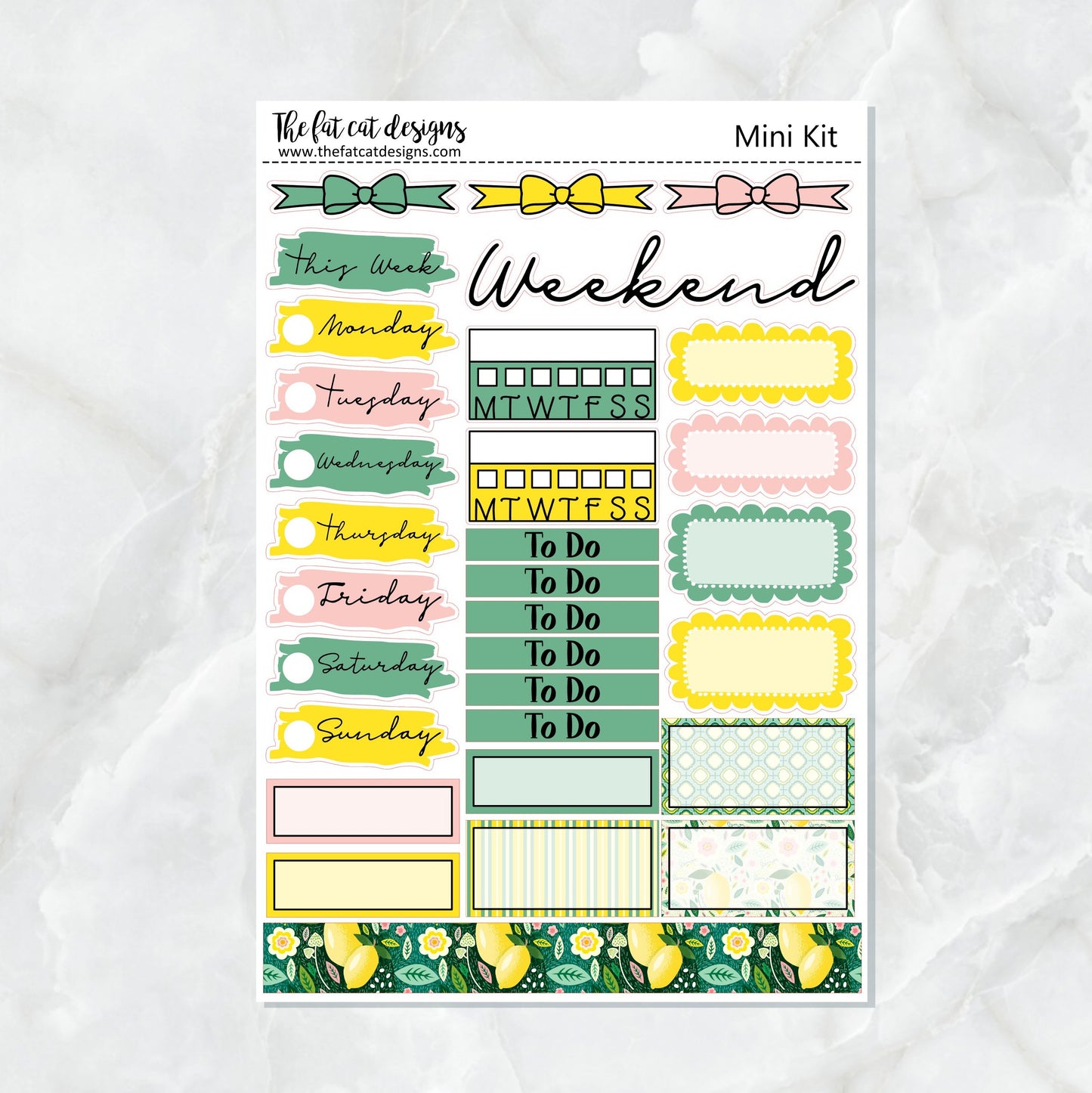 Summer Lemons Planner Stickers Mini Kit Printpression B6