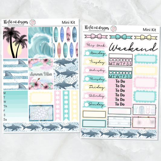 Summer Vibes Mini Planner Sticker Kit for the Printpression B6 Travelers Notebooks