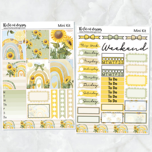 Sunflower Rainbows Planner Stickers Mini Kit Printpression B6