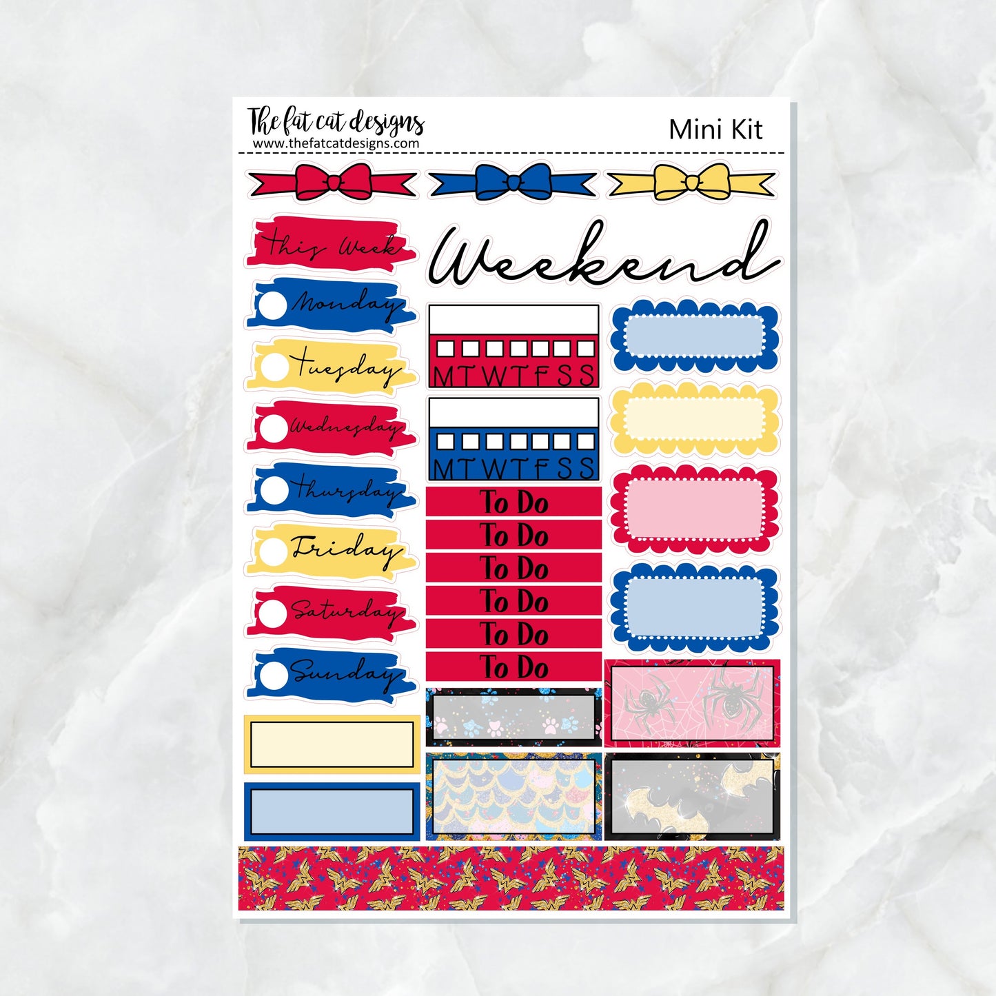 Super Women Heros Mini Planner Sticker Kit for the Printpression B6