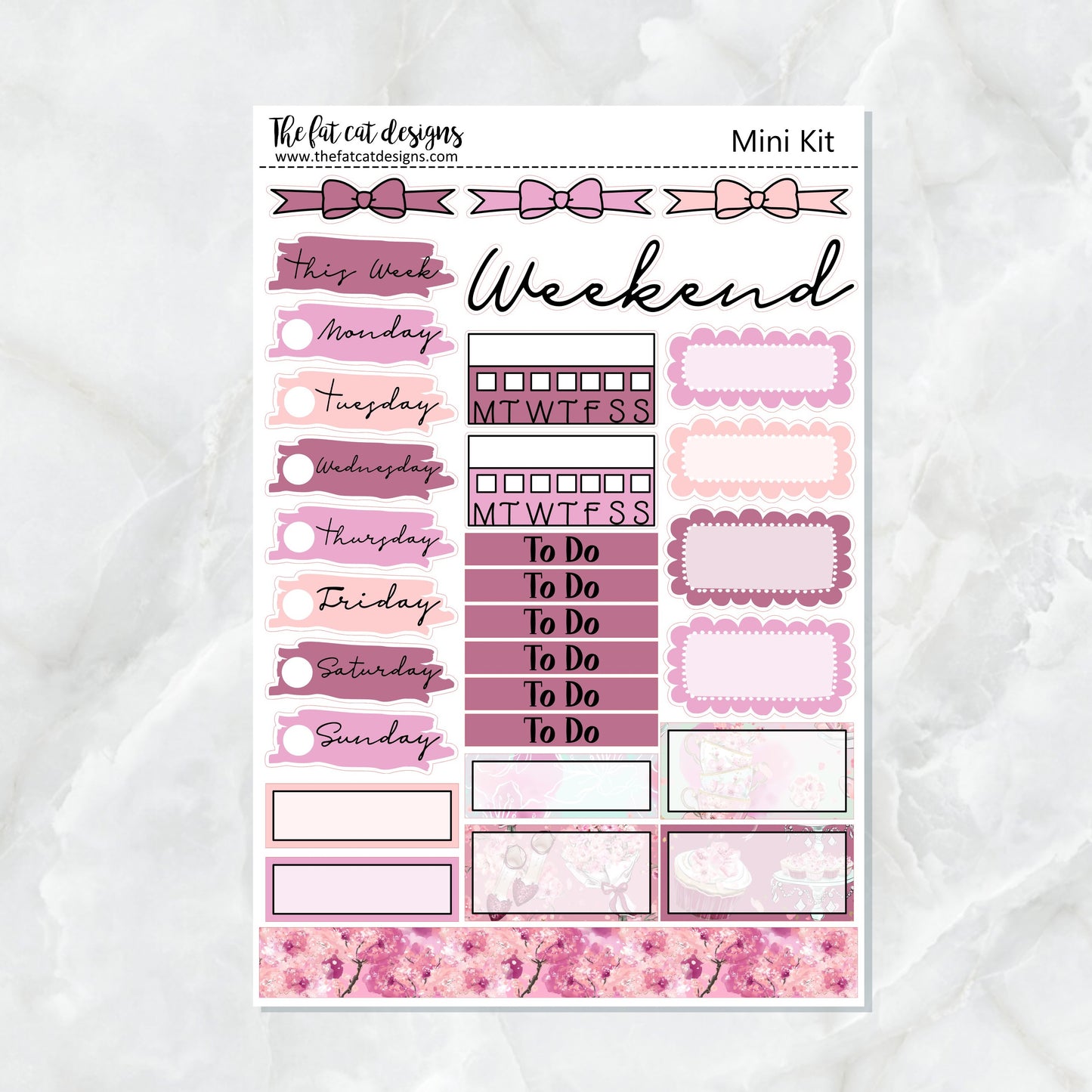 Spring Tea Party Planner Sticker Kit for the Printpression B6