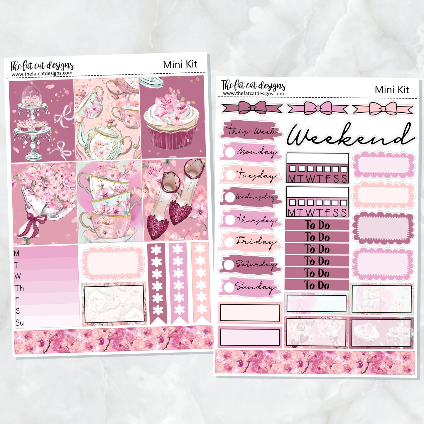 Spring Tea Party Planner Sticker Kit for the Printpression B6