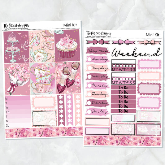Spring Tea Party Planner Sticker Kit for the Printpression B6