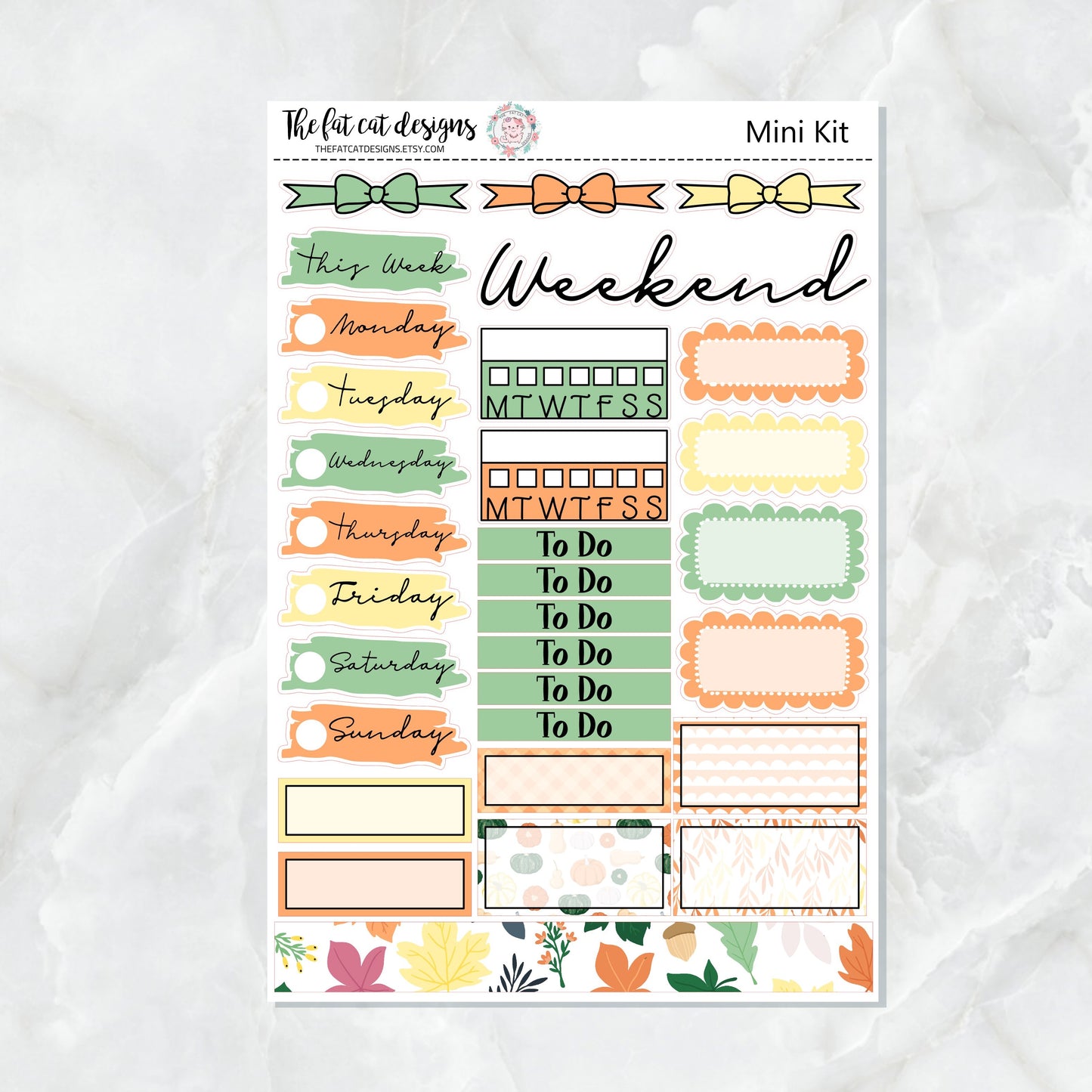 Thanksgiving Feast Flora Lily and Bud Mini Planner Sticker Kit for the Printpression B6 Travelers Notebooks