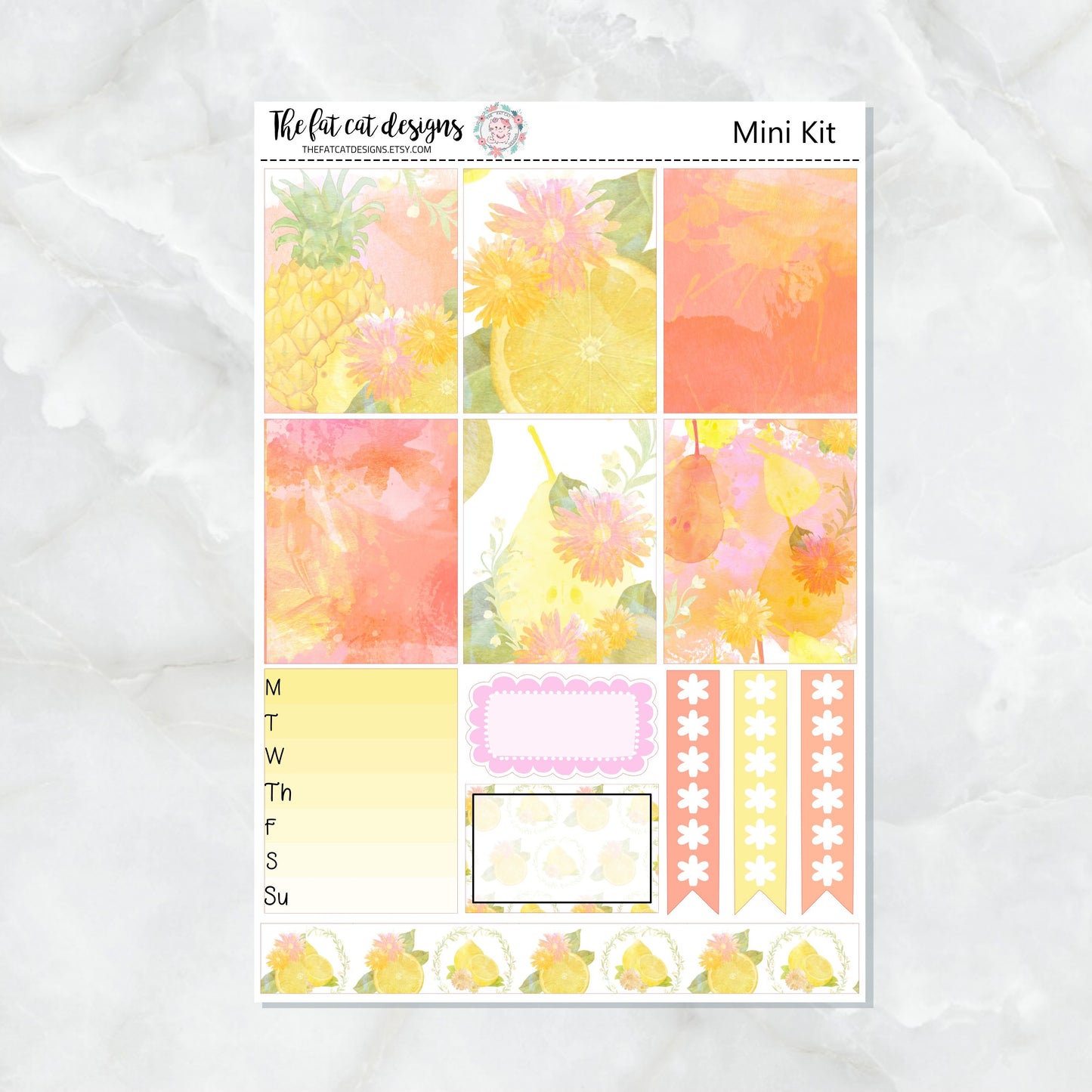 Watercolor Fruit Mini Planner Sticker Kit for the Printpression B6 Travelers Notebooks