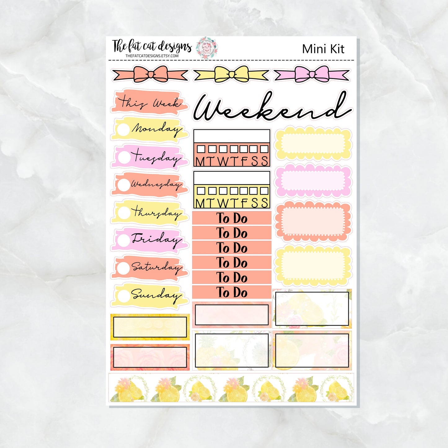Watercolor Fruit Mini Planner Sticker Kit for the Printpression B6 Travelers Notebooks