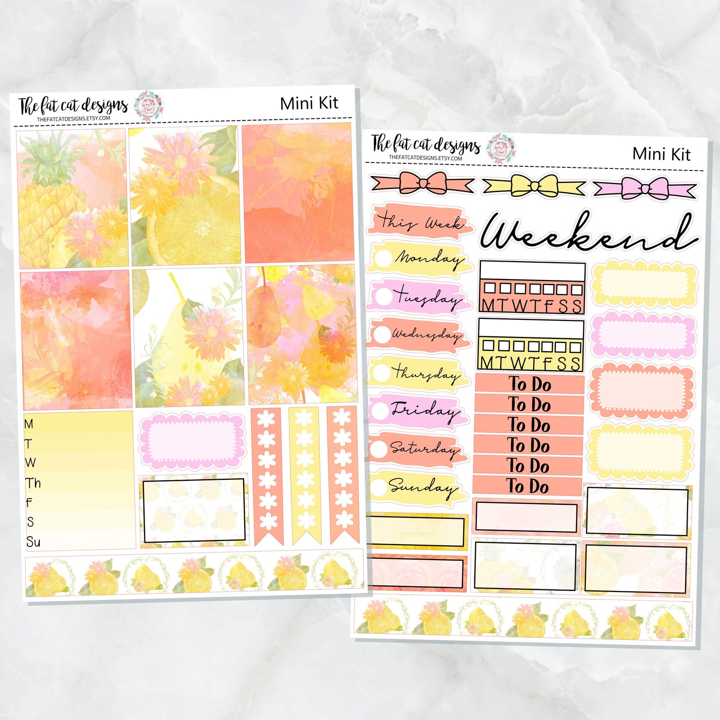 Watercolor Fruit Mini Planner Sticker Kit for the Printpression B6 Travelers Notebooks