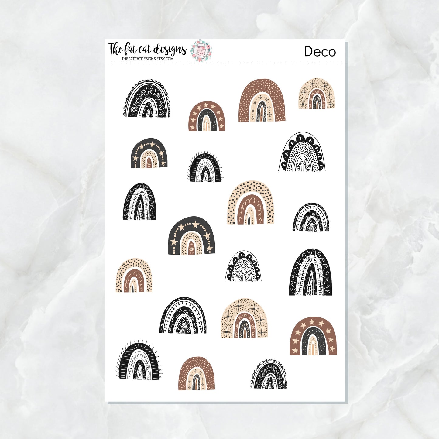 Amanda's Rainbows Neutral Colors Variety Sticker Sheet
