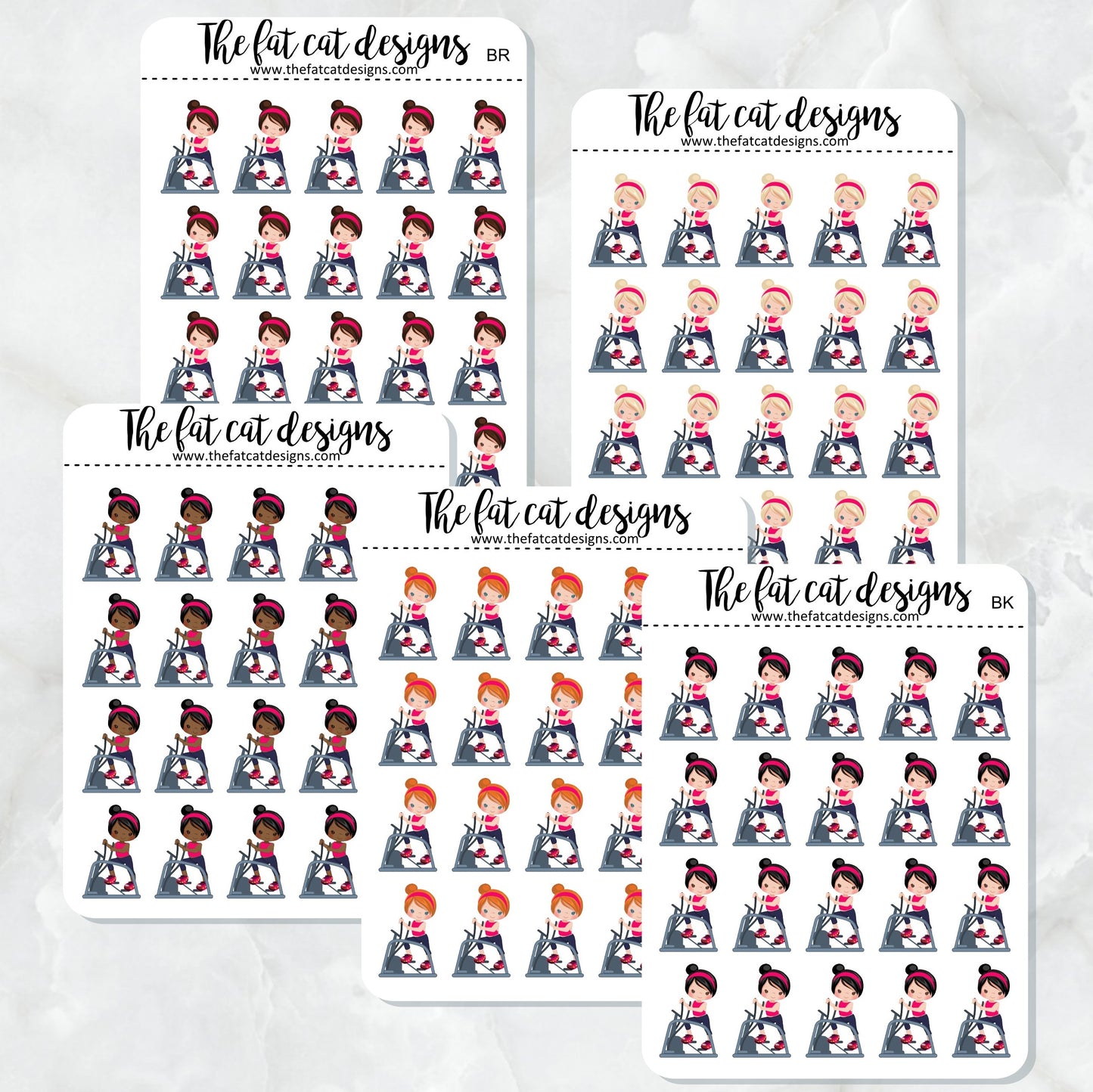 Stair Master Stepper Exercise Workout Girl Stickers