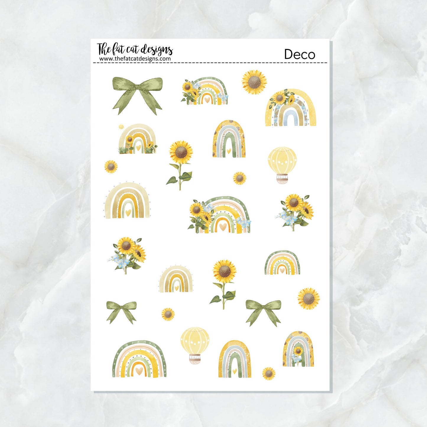 Sunflower Rainbows Planner Stickers Standard Weekly Kit