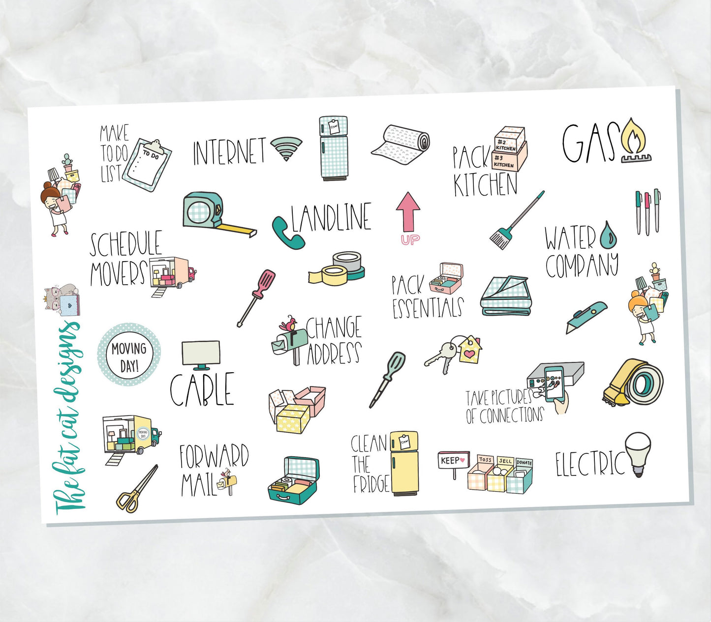 Moving New Home Apartment Stickers for Happy Planner Travelers Notebooks Plum Paper