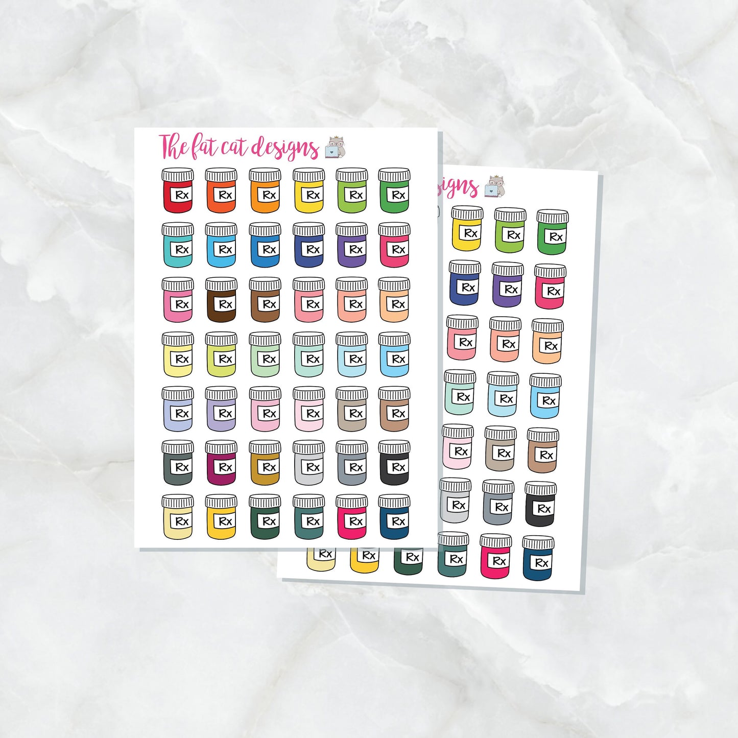 Prescription Medication Refill Reminder Planner Stickers for Happy Planner Filofax Plum Paper Recollections Travelers Notebooks