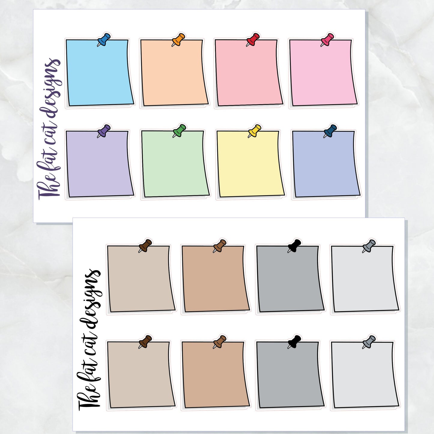 Cute Sticky Note planner stickers for Happy Planner Recollections Travelers Notebooks