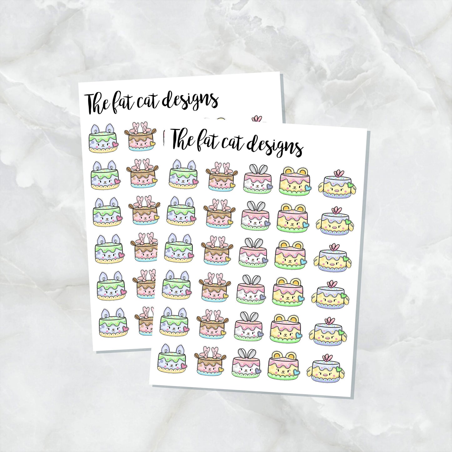 Cute Birthday Cakes Planner Stickers for the Hobonichi Weeks Pocket Micro Travelers Notebooks