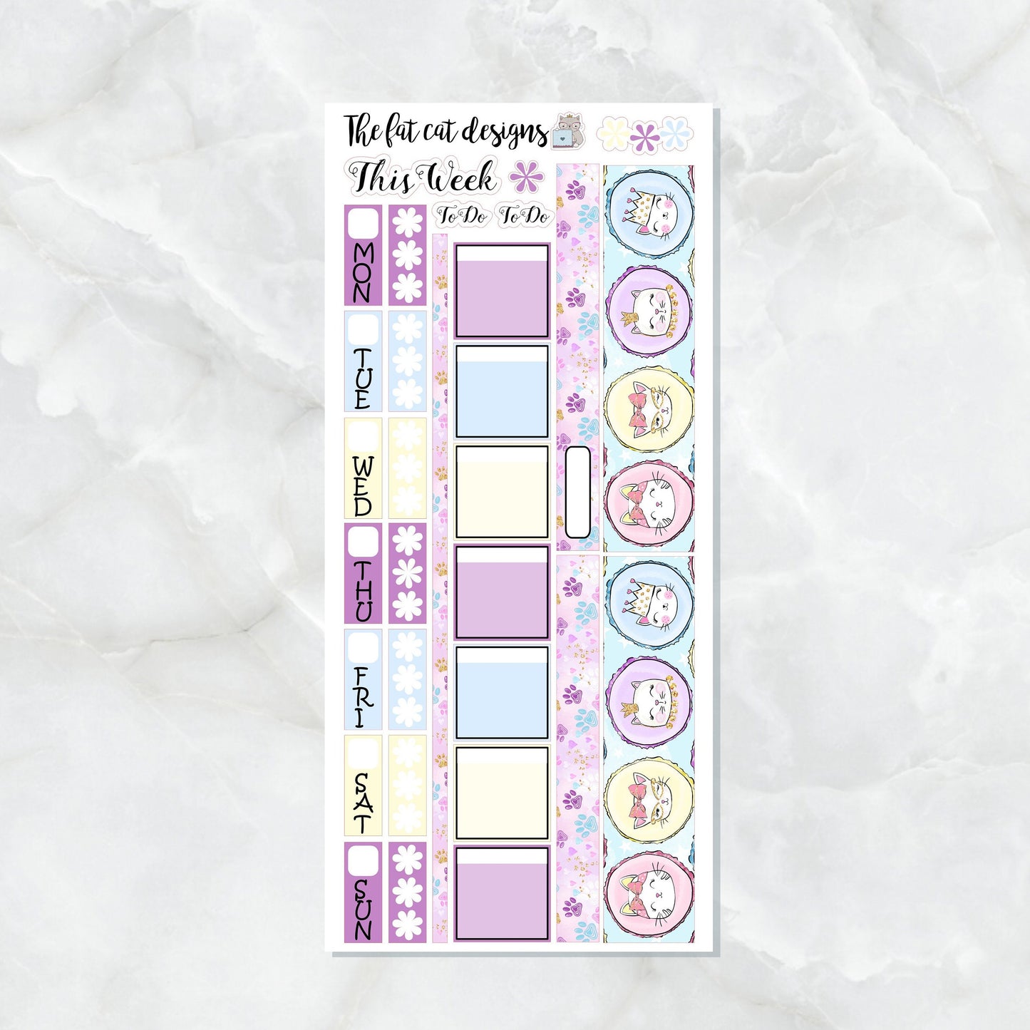 Cattitude Cute Cat Planner Stickers for the Hobonichi Weeks