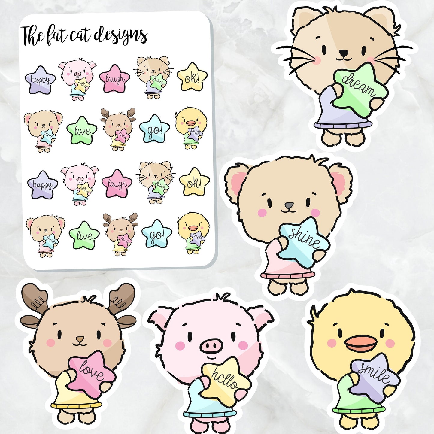 Cute Inspirational Characters Die Cut Planner Stickers for Happy Planner Plum Paper Personal Travelers Notebook Hobonichi Weeks