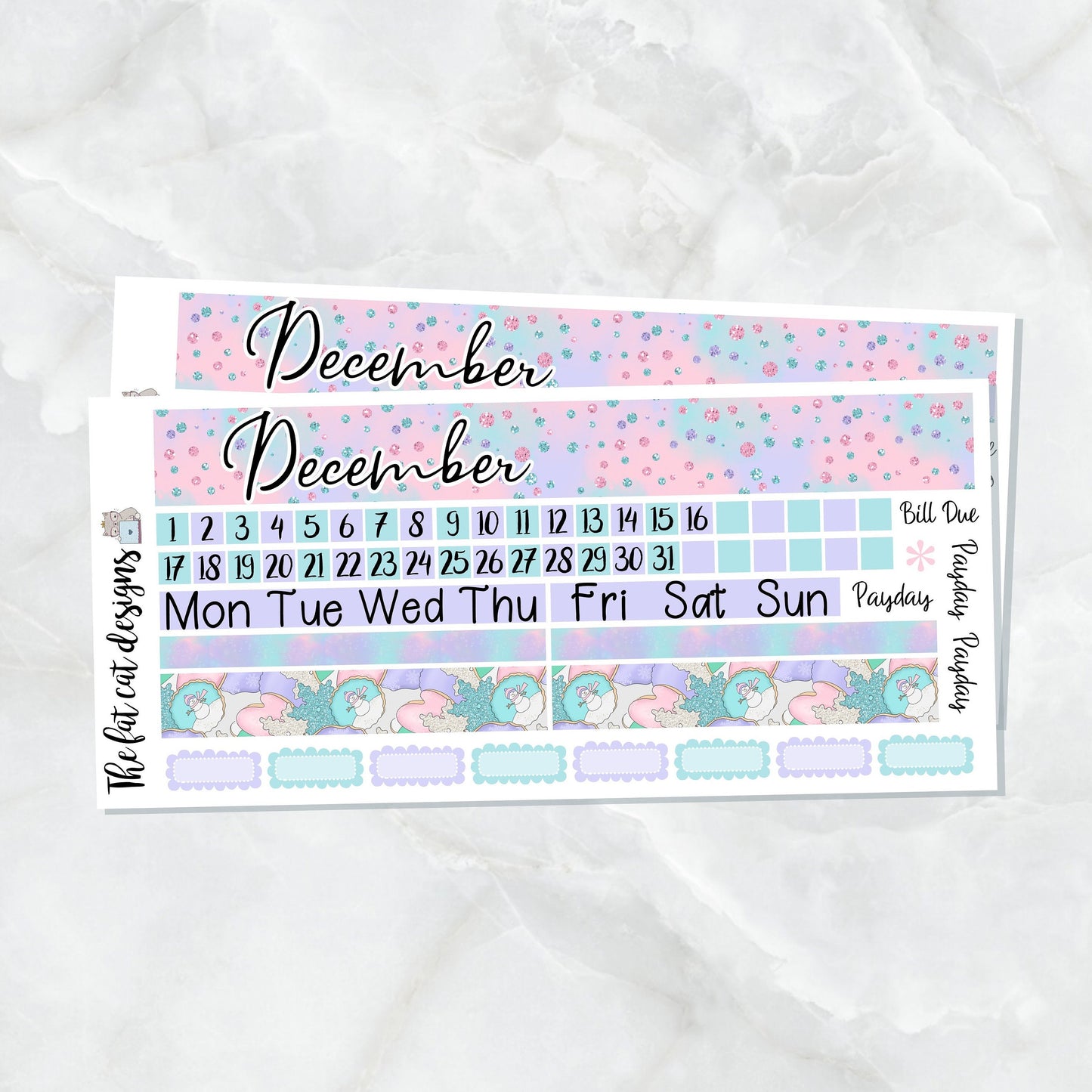 December Monthly Planner Sticker Kit for the Printpression PP Weeks