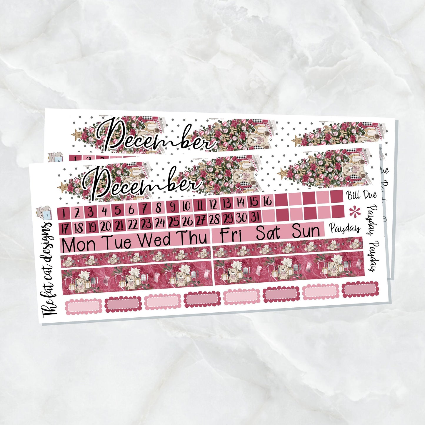 December Monthly Planner Sticker Kit for the Printpression PP Weeks