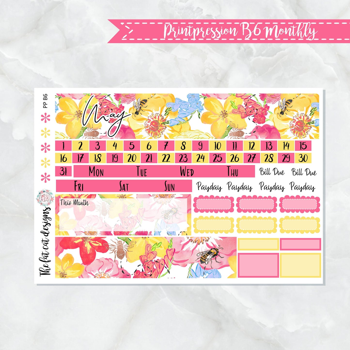 May Monthly Planner Sticker Kit for the Printpression B6 Planner
