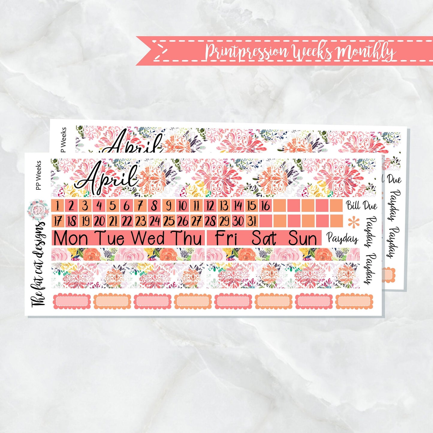 April Monthly Planner Sticker Kit for the Printpression PP Weeks