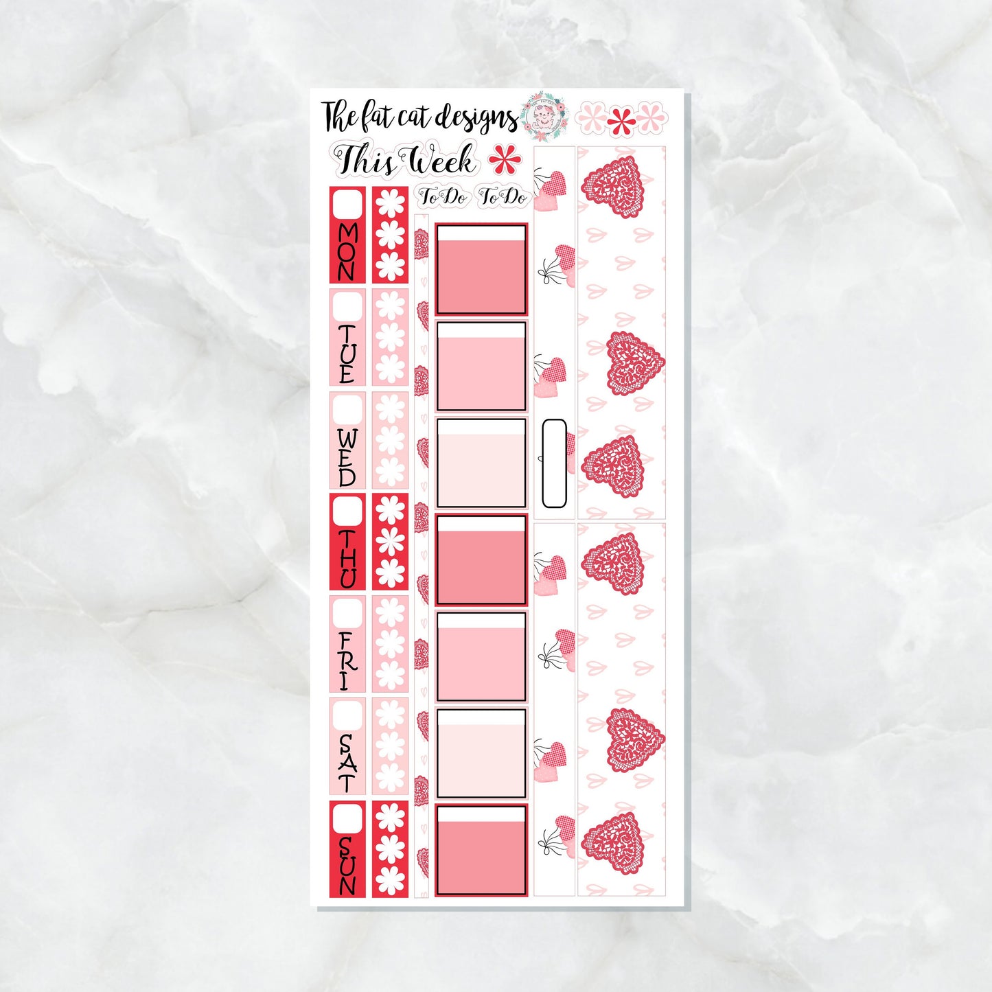 Happy Valentines Day Planner Stickers for the Hobonichi Weeks