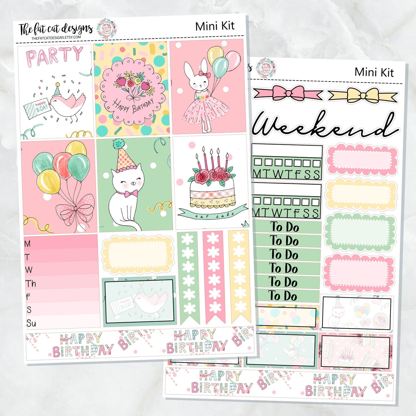 Happy Birthday Mini Planner Sticker Kit for the Printpression B6 Travelers Notebooks