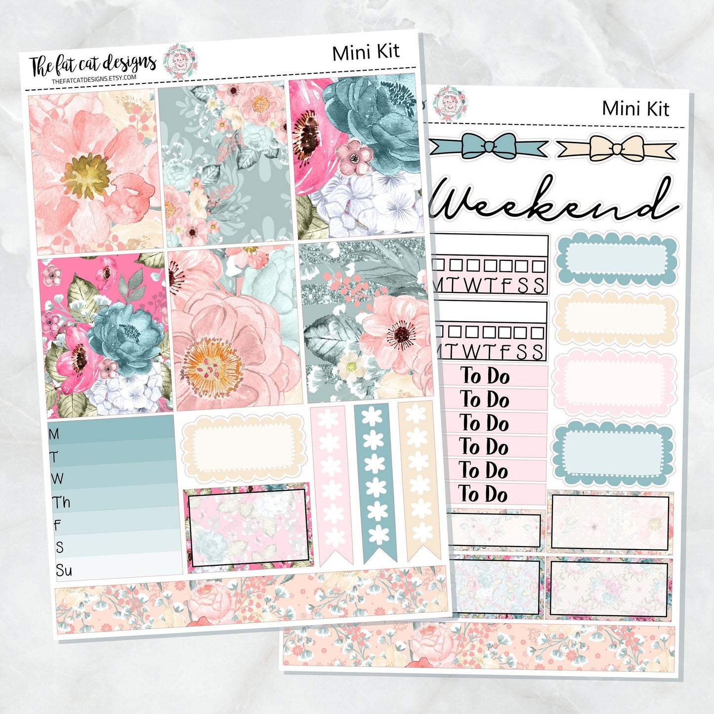 Blush Florals Mini Planner Sticker Kit for the Printpression B6 Travelers Notebooks