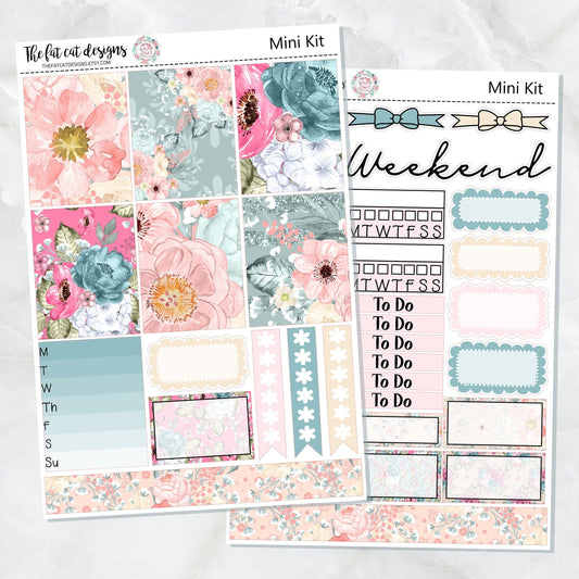 Blush Florals Mini Planner Sticker Kit for the Printpression B6  Travelers Notebooks