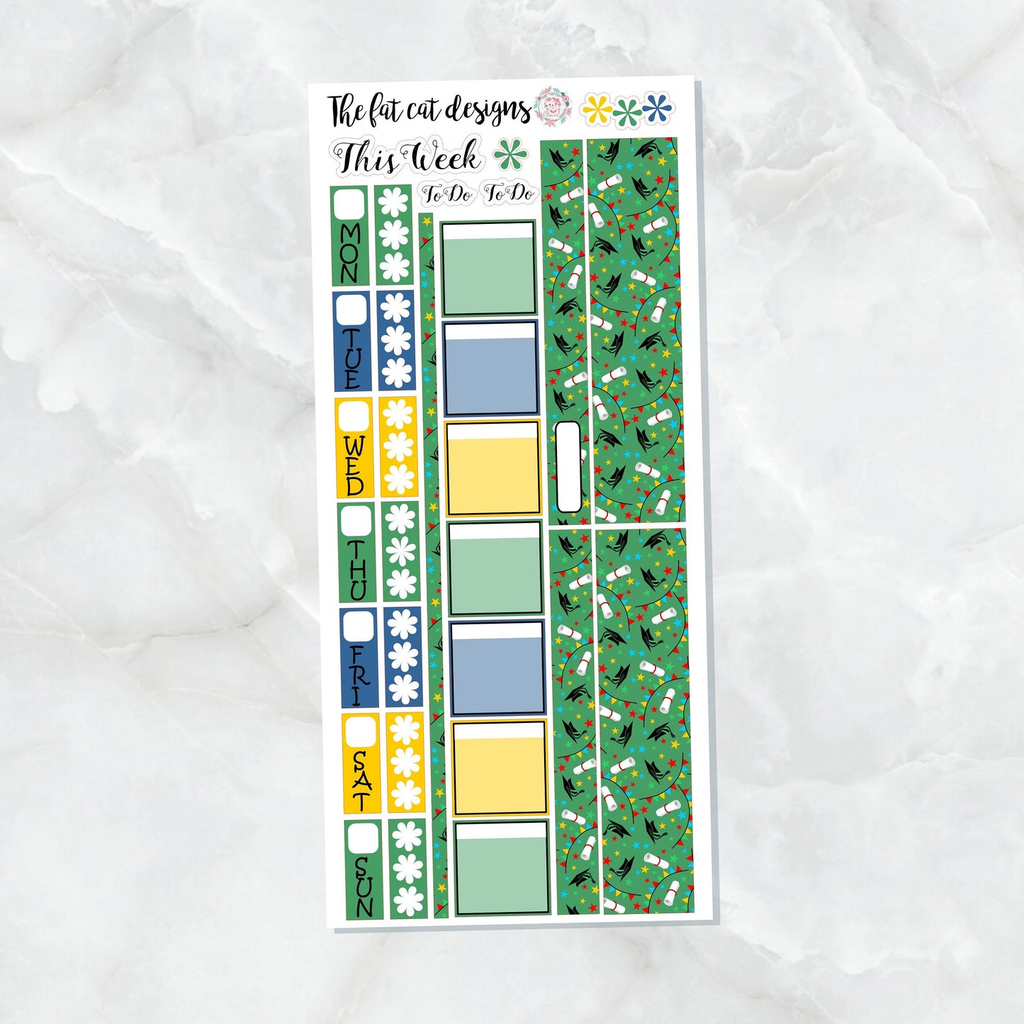 Graduation Grad Celebration Planner Stickers for the Hobonichi Weeks