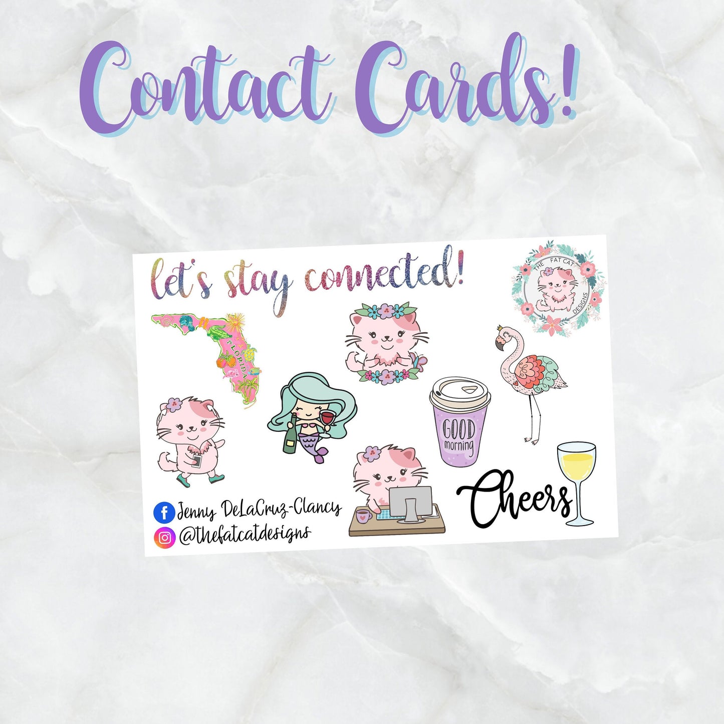Planner Conference Meet Up Custom Contact Sticker Cards for Happy Planner Travelers Notebooks