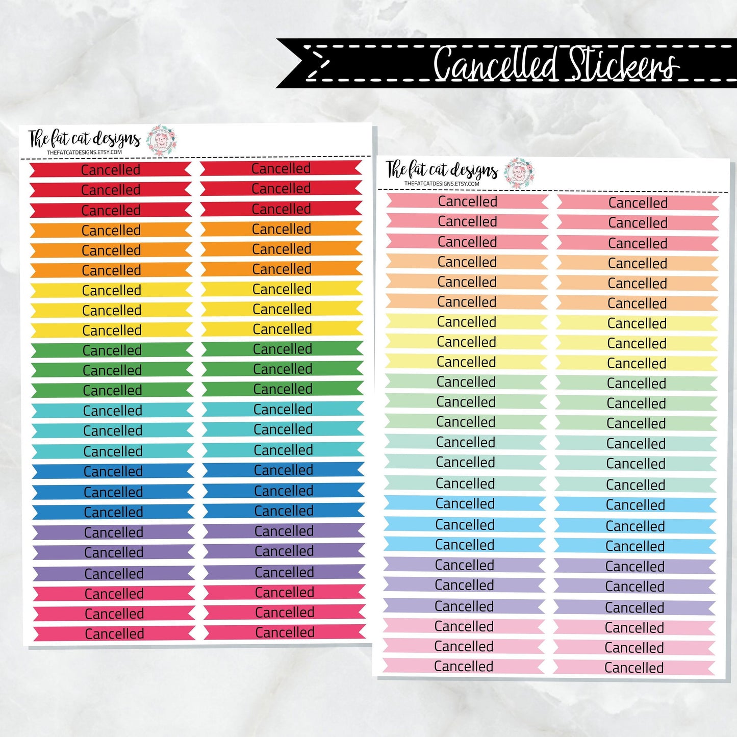 Cancelled Planner Stickers for Happy Planner Printpression Plum Paper Hobonichi Bullet Journal Travelers Notebook