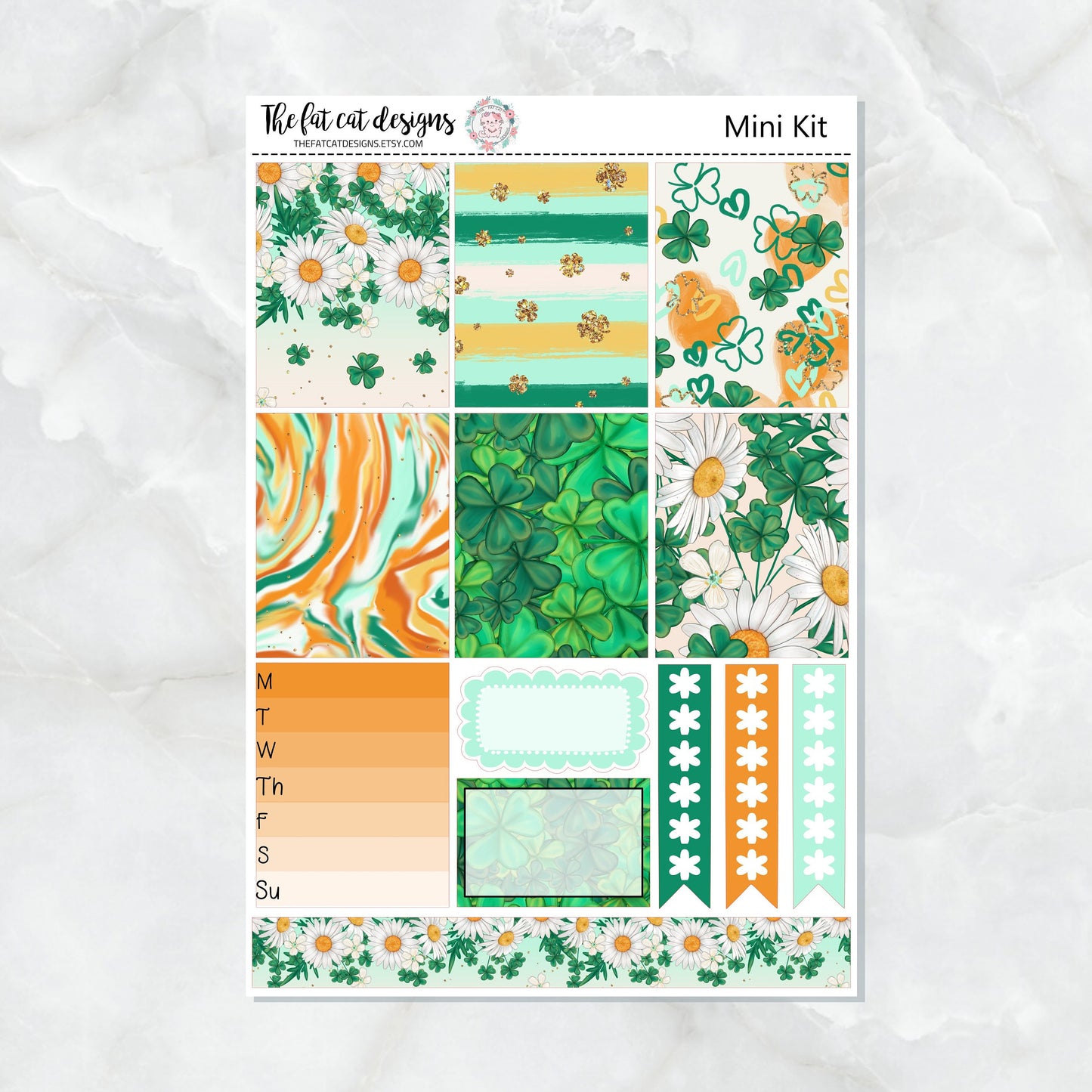 St. Patrick's Clovers Mini Planner Sticker Kit for the Printpression B6 Travelers Notebooks