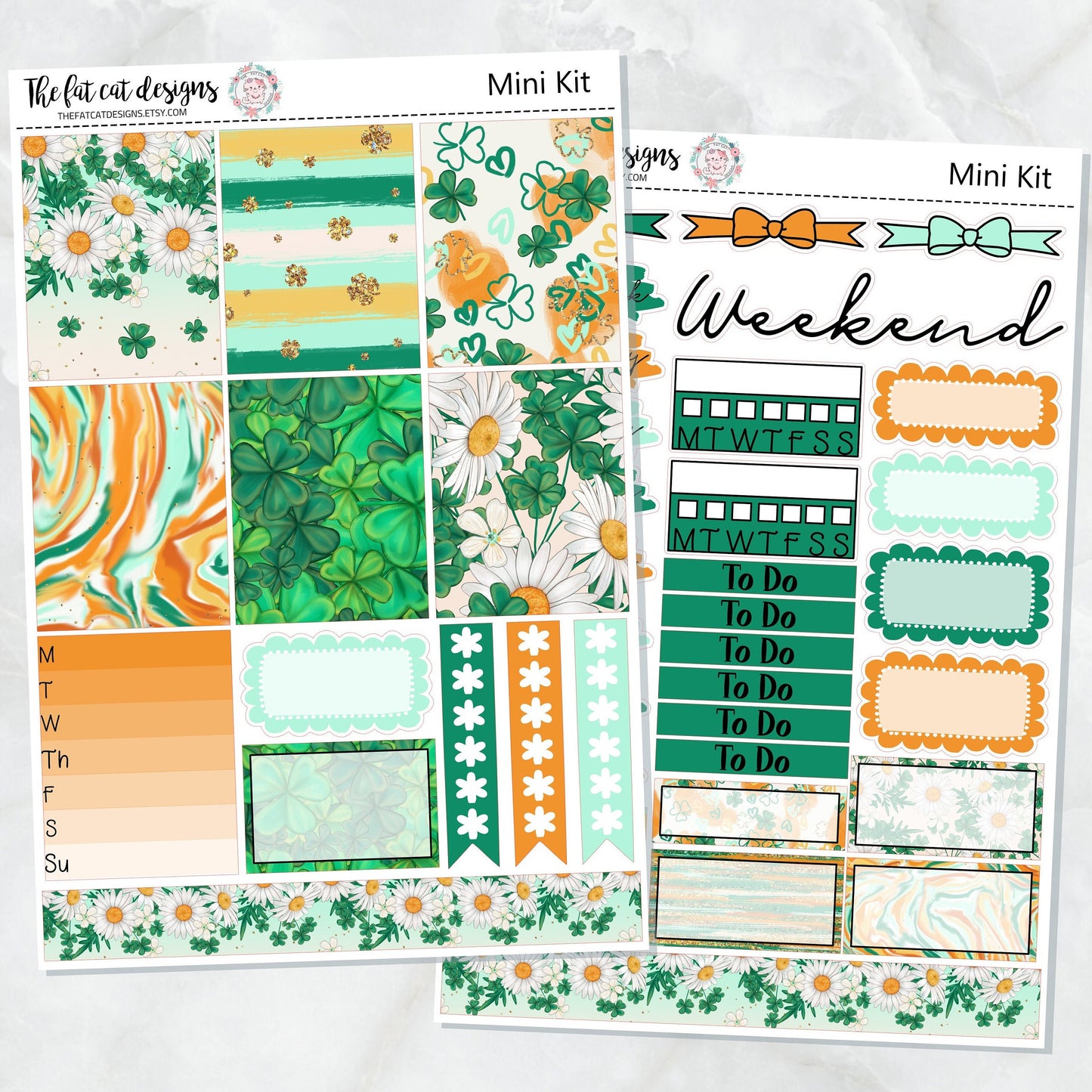 St. Patrick's Clovers Mini Planner Sticker Kit for the Printpression B6 Travelers Notebooks