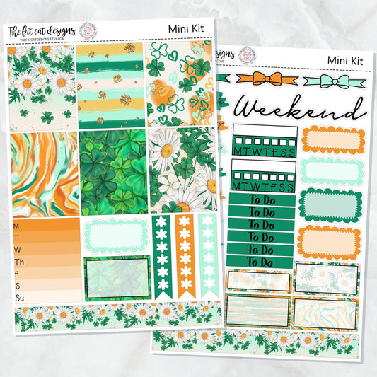 St. Patrick's Clovers Mini Planner Sticker Kit for the Printpression B6  Travelers Notebooks