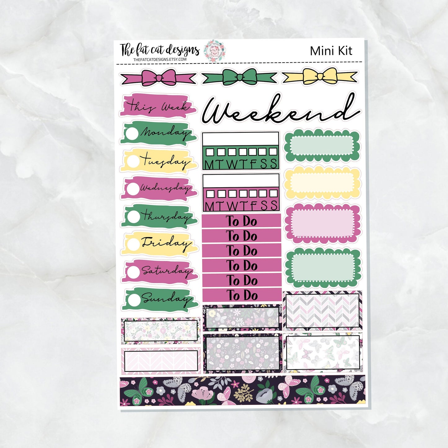 Butterfly Garden Mini Planner Sticker Kit for the Printpression B6 Travelers Notebooks