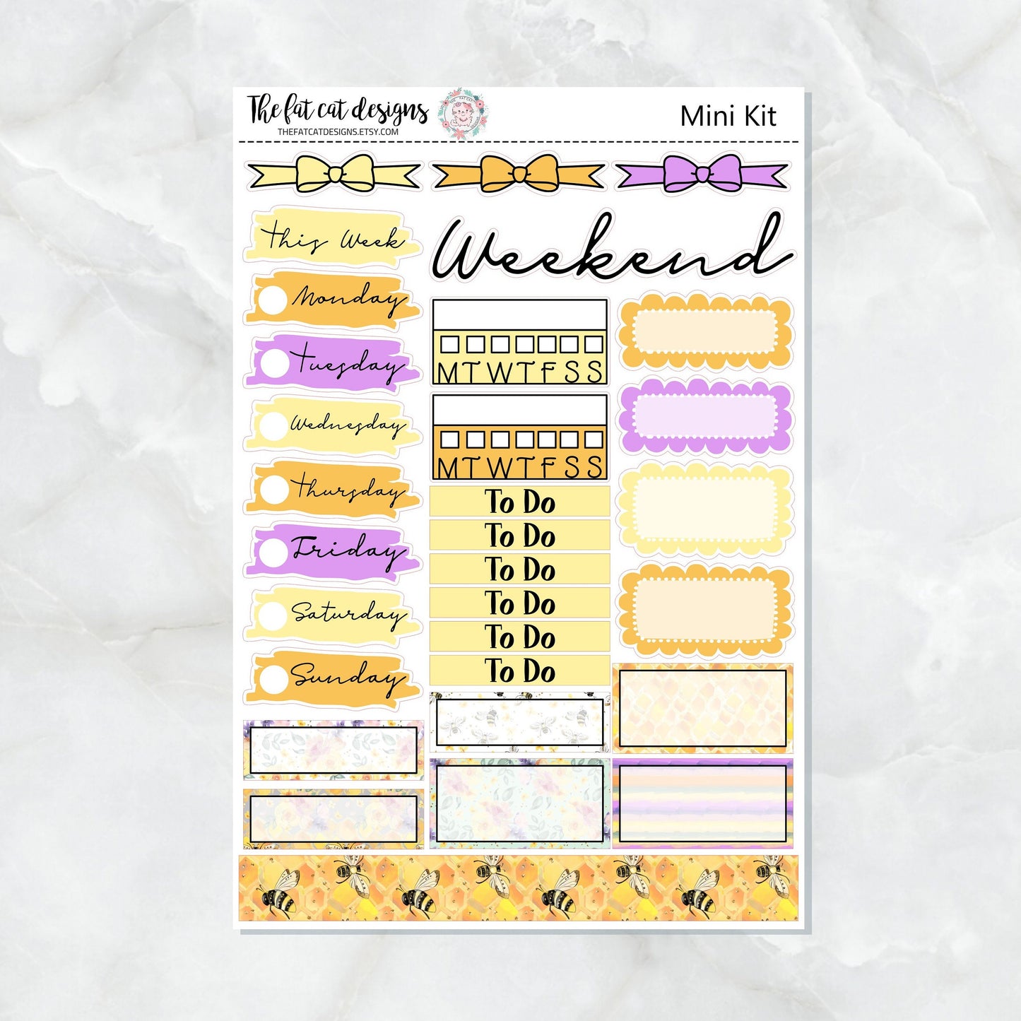 Queen Bee Honey Spring Mini Planner Sticker Kit for the Printpression B6 Travelers Notebooks